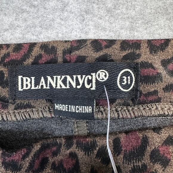 BLANK NYC Clark Legging WMNS 31 Brown Leopard Print Pull On Stretchy Ponte Knit - Picture 3 of 13